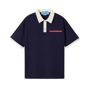 T-shirt de haute qualité Polos Patchwork Mens Designer T-shirt Hommes décontractés vêtements en coton Tee Polo Polo