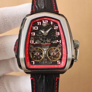 Hoogwaardig herenhorloge twin Cruiser drieassige variant twin turbocharged saffier koeienhuid band oversized wijzerplaat sport oversized wijzerplaat highlight domaine