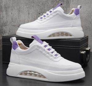 Chaussures pour hommes de haute qualité Sneakers de plate-forme supérieur Designer augmenter les chaussures de coussin d'air modes à talons plats Litt-up petit blanc décontracté orteil rond plus taille 38-46