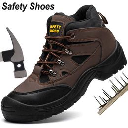 Haute qualité hommes embout en acier bottes de sécurité chaussures de travail hommes bottes de travail anti-crevaison chaussures de sécurité mâle Indestructible 240220