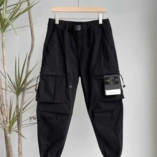 Pantalones de alta calidad para hombre, Stones Island, insignia, primavera, novedad de verano, mallas con cinturón, pantalones Cargo con piedras, High Street Stones Island 8910