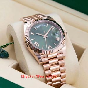 Hoogwaardige Heren Horloge 40mm 18k Rose Gold 3235 Beweging Automatische Heren Armband Horloges Driehoekige Pit Patroon buitenste Ring 228235