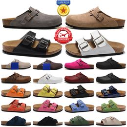 Designer slippers men women sandals slides slipper Soft Footbed Suede Leather Buckle Strap shoes mens outdoors clogs sneakers 35-46