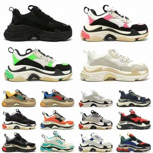 hoogwaardige mannen dames triple s schoenvader casual schoenen kristallen bodem parijs 17fw vrijetijds sneakers voor vintage oude opa -trainer Chaussures Black