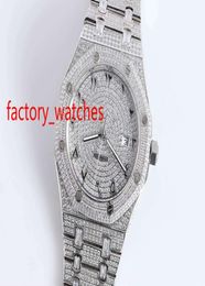 Men039 de alta calidad Relojes Números de árabe Case de plata helado Diamond Face Watch 42 mm de hombres mecánicos automáticos WRISTWATCH9601169