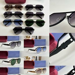 Hochwertige, modische, helle, dekorative Brille für Herren und Damen, luxuriöse, polygonale Sonnenbrille mit Metallrahmen, UV400-beständige Brille GG1595