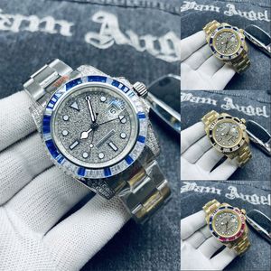 Hoge kwaliteit automatisch mechanisch herenhorloge van topniveau roestvrijstalen horlogeband designer horloge heren lichtgevende klok datum iced out horloge montre homme sb071 C4