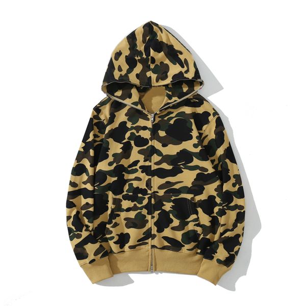 top conçu Mens designer Hoodies Stylist shark hoodie Hommes Femmes full zip Harajuku hoodie jacket color grid sweatshirt Fashion tiger Imprimé camouflage hoodys 1-16