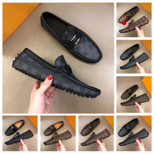 Zapatos de vestir de diseñador de cuero genuino para hombre de alta calidad, mocasines informales cómodos y planos oficiales de marca para hombre