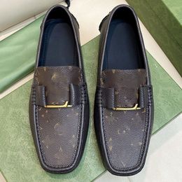 Hoge kwaliteit heren echt leer, luxe merk, bedrukt patroon, designer kledingschoenen, zacht herenmerk, officiële flats, casual comfort, adem, loafers, maat 38-45