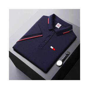 Polo pour hommes de haute qualité 2024 Fashion Summer Business Casual Business confortable Mentide à manches courtes T-shirt240513