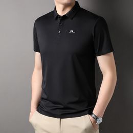 Hoge kwaliteit heren polo's zomer J Lindeberg merk effen kraagvorm golfpoloshirt korte mouw casual tops mode kleding heren