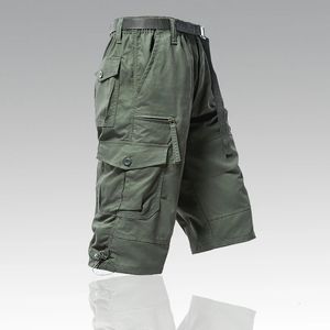 Haute qualité hommes Shorts décontracté grande taille pantalon Style américain Cargo sous le genou Golf léger culottes sport 240315