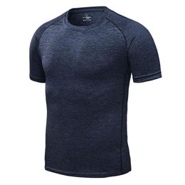 Hommes Gyms T-shirt Entraînement Fitness Bodybuilding Chemises de haute qualité T-shirts d'été O-cou Manches courtes Tee Tops Vêtements pour hommes