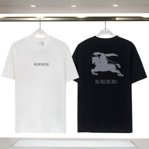 Haute qualité hommes T-shirt créateur de mode badge brodé pur coton col rond motif T-shirt couple haut polo noir blanc hommes T-shirt BU01
