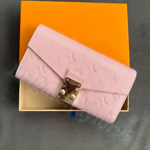 Cartera para hombre de alta calidad Carteras de diseñador para mujer Titular de la tarjeta Monedero Titulares de pasaportes Titulares de tarjetas en relieve Monederos de lujo Monederos Estuche para llaves Cerradura de metal de cuero genuino