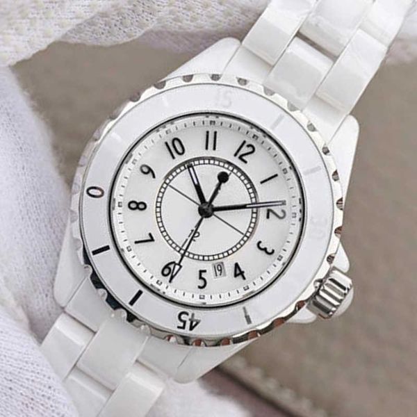 33mm femmes montres haute qualité hommes montre 38 céramique blanc noir aaa relojs japonais mouvement à Quartz Vintage Orologio. verre saphir mode aaa montre ch
