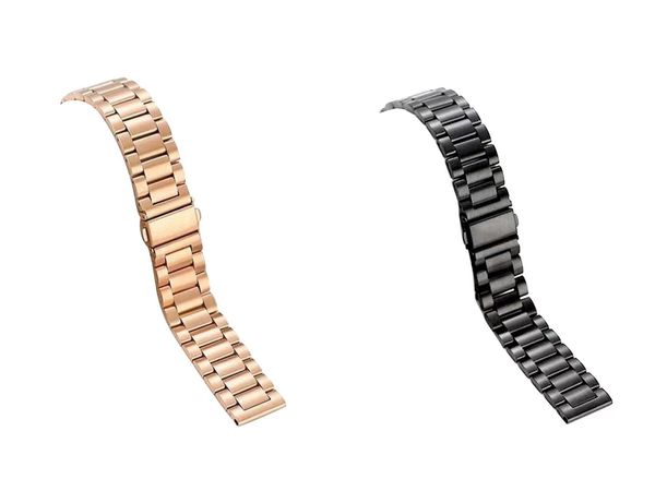 Courroie de montre de luxe Wmoens Watchband de haute qualité pour hommes Femmes 28 mm Sangle de fermoir en acier inoxydable Bands bracelet Band de montre cool Bandon en métal rose STRAP MÉTAL NOUVEAU avec des étiquettes