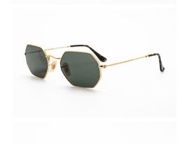 Gafas de sol para mujer para hombre de alta calidad Gafas Gafas de sol Lentes de vidrio verde de metal dorado 53 mm con estuches marrones