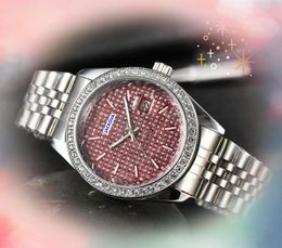 Hombres de alta calidad para hombres Diamantes unisex Ring Watch 40 mm tres estichas de movimiento super cuarzo Fecha automática Impermeabiliza el reloj de la mesa Día de la hora de la hora regalos
