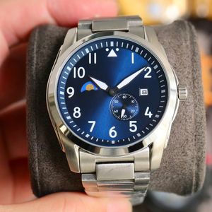 Menwatch Menwatch Mouvement mécanique automatique montre 41 mm Strip en acier inoxydable Sapphire Crystal Stophatch Moon Phase Watch Montre de Luxe Business Watches