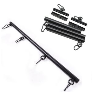 Juego de barra esparcidora negra extensible ajustable de Metal de alta calidad para puños de mano, ataduras de tobillo, juguetes sexys para adultos