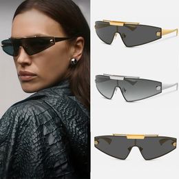 Gafas de sol con montura de metal de alta calidad, moda para hombres y mujeres, diseñador de fotografía callejera, espejos de lujo para exteriores con múltiples colores para elegir con caja VE6748