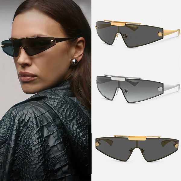 Gafas de sol con montura de metal de alta calidad, moda para hombres y mujeres, diseñador de fotografía callejera, espejos de lujo para exteriores con múltiples colores para elegir con caja VE6748