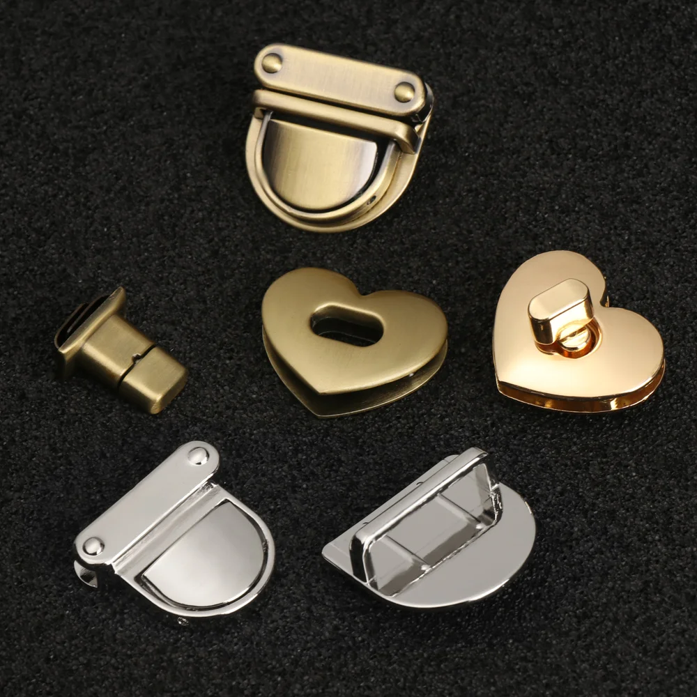Hoogwaardige metalen draai lock portemonnee bagage hardware duurzame gesp diy handtas tas draai sloten sluiting tas onderdelen accessoires