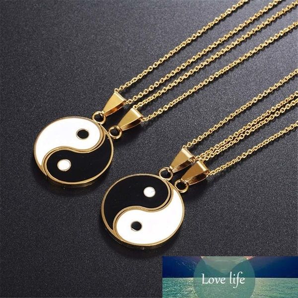 Métal de haute qualité Yin Yang Pendentif Puzzle Collier Bijoux Anniversaire Cadeaux pour couple ou meilleur ami