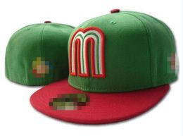 Hoge kwaliteit Mexicos Ingericht Caps Letter M Hip Hop Maat Hoeden Baseball Caps Volwassen Platte Piek Voor Mannen Vrouwen Volledig Gesloten Ingericht m2