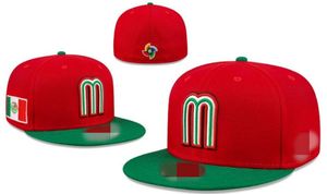 Lettre de bouchons ajustés de Mexi-de haute qualité M chapeaux de taille Hip Hop Capes de baseball Péx plats adultes pour les hommes Full Fermed Ferted M4