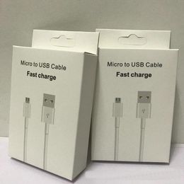 Câbles de chargeur Micro USB de haute qualité Type C 1M 3Ft 2M 6FT câble de données de synchronisation pour téléphone portable Samsung charge rapide avec boîte de vente au détail