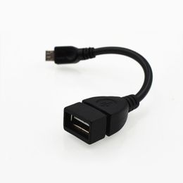 Nieuwe Micro USB B Male naar USB 2.0 Een vrouwelijke OTG Data Host Cable-Black OTG-kabel