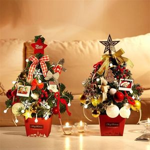 Haute qualité mini paquet d'arbre de Noël 50cm bureau petit mini décoratif arbre de Noël décoration boîte-cadeau décor de Noël 201006