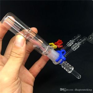 Pipes à fumer de haute qualité Mini Kit Micro NC avec pointe de clou en quartz 14mm 18mm Mini plates-formes pétrolières de recyclage de verre Bong