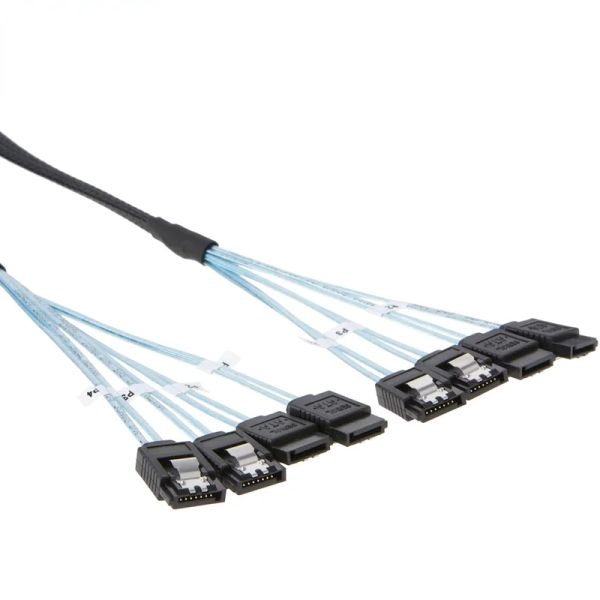 MINI de haute qualité SAS 4SATA TO 4SATA 30 7P Câble de données d'hôte de cas d'ordinateur 6 Gbit / s avec 4 ports adaptés aux serveurs haute performance disponible