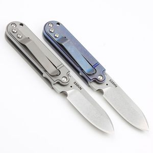 Hoge Kwaliteit Mini Kleine EDC Pocket Folding Mes S35VN Stone Wash Mes CNC TC4 Titanium legering Handvat Kogellager vouwmessen