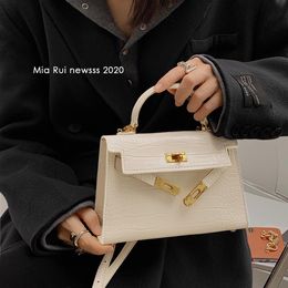 Mini bolso de cuero suave con patrón de cocodrilo de alta calidad, bandolera portátil, bolso pequeño, bolsos femeninos, bolso de diseño de moda de marca trend224c