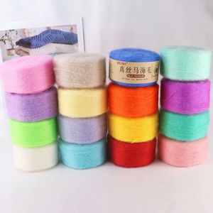 Fil de laine moelleux mohair de haute qualité, fil peigné au crochet à main, châle de châle de châle tricoté 10pcs, 50g / balle