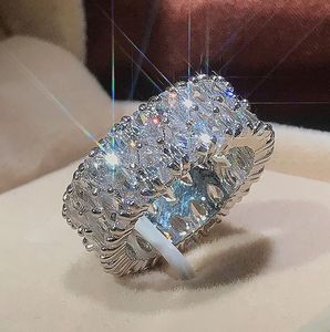 Moisanite Diamant Diamond Gemstone Mardings For Women Men Inclay CZ Zircon Lovers Rings de fiançailles Party Fine Bijoux Cadeaux