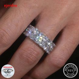 Moissanite Iced Out Gold Plated Cuban Ring Men Women Hoge kwaliteit Rapper Rock Hip Hop Fashion Jewelry 2 Row Diamond Eternity Rings