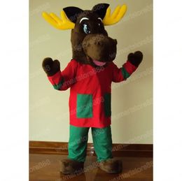 Hochwertiges Elch-Maskottchen-Kostüm, Karneval, Unisex-Outfit, Erwachsenengröße, Weihnachten, Geburtstag, Party, Outdoor-Verkleidung, Werbe-Requisiten