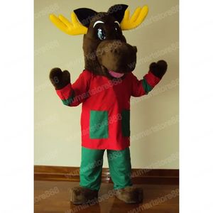 Costume de mascotte d'orignal de haute qualité, tenue unisexe de carnaval, taille adulte, fête d'anniversaire de noël, déguisement en plein air, accessoires promotionnels