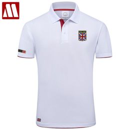 Hoge kwaliteit mydbsh merk zomer korte mouw polo shirt man mode unie vlag borduurwerk casual mannen poloshirts katoen tops 220408