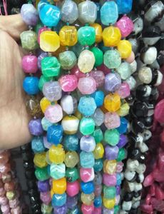 Hoge kwaliteit natuurlijke kleurrijke vierkante agaatstenen kralen voor ketting maken losse edelsteen kraal kraal diy sieraden accessoires1222117