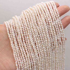 Perlas naturales de agua dulce de alta calidad con forma de patata para hacer joyas, pulseras, collares, accesorios para mujeres, tamaño 2-3mm