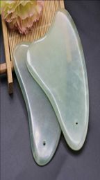 Hoge kwaliteit Natuurlijke Jade Guasha Board Scraching Gezichtsogen Schrapen Gua Sha SPA Massage Tool Gezondheidszorg Schoonheid Acupunten Plaat 5144575