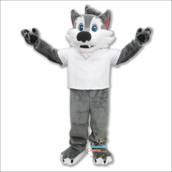 Traje de mascota de lobo travieso de alta calidad Vestido de fiesta de lujo de Navidad de Halloween Traje de personaje de dibujos animados Traje de carnaval unisex para adultos