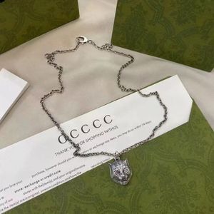 hoogwaardige ketting sier kettingheren dames dubbele ring hangers schedel tijger met letter designer kettingen mode geschenk sieraden g677